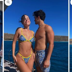 Strawberry Milk Mob Yellow and Blue Ophelia Bikini Bottom